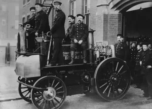 Vintage Road Transport UK Prints: First Fire Engine