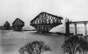 Prints of The Forth Bridge which spans the Firth of Forth at Queensferry in Lothian and is over a mile long Bridge Prints: Forth Bridge Steel Cantilever Print