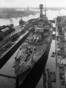 HMS Repulse Print: Fore Deck and Armaments, 1929