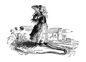 Fantasy Creature Illustrations Prints: Humanized animals illustrations: Lizard