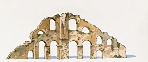 Illustration of ancient ruins in Selge, Pisidia Illustration of ancient ruins in Selge, Pisidia