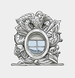Illustration of Baroque oeil-de-boeuf window Illustration of Baroque oeil-de-boeuf window