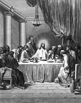 Illustration in black and white of the Last Supper Illustration in black and white of the Last Supper
