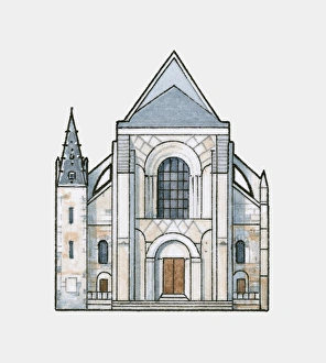 Illustration of Cathedrale St-Julien du Mans, Loire Valley, France Illustration of Cathedrale St-Julien du Mans, Loire Valley, France