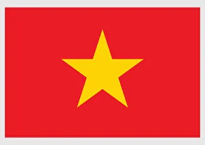 Illustration of civil and state flag of Vietnam, with red field Illustration of civil and state flag of Vietnam, with red field