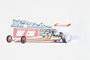 Illustration of drag car on drag racing track Illustration of drag car on drag racing track