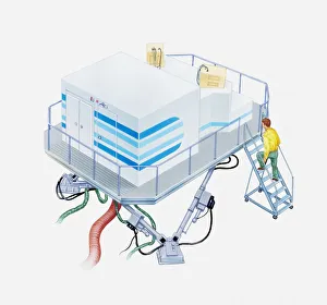 Illustration of exterior of a flight simulator Illustration of exterior of a flight simulator
