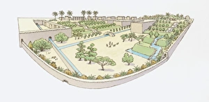 Illustration of Hanging Gardens of Babylon, one of the Seven Wonders of the World Illustration of Hanging Gardens of Babylon, one of the Seven Wonders of the World