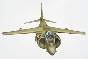 Illustration, Harrier Jump Jet, elevated front view Illustration, Harrier Jump Jet, elevated front view