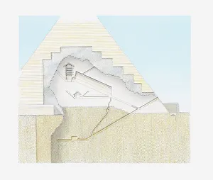 Illustration of interior of the Great Pyramid, Giza, Egypt Illustration of interior of the Great Pyramid, Giza, Egypt