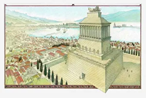 Illustration of the Mausoleum of Halicarnassus Illustration of the Mausoleum of Halicarnassus