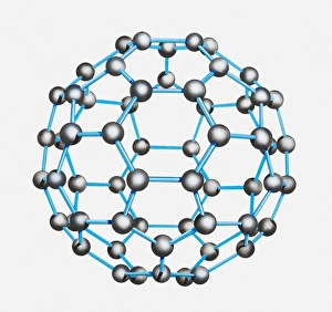 Illustration of molecule structure of Buckminsterfullerene, an allotrope of carbon Illustration of molecule structure of Buckminsterfullerene, an allotrope of carbon
