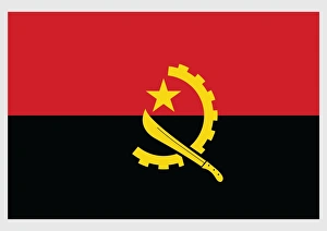 Illustration of national flag of Angola, with two horizontal red and black bands Illustration of national flag of Angola, with two horizontal red and black bands