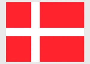 Illustration of national flag of Denmark, with white Scandinavian cross extending to Illustration of national flag of Denmark, with white Scandinavian cross extending to