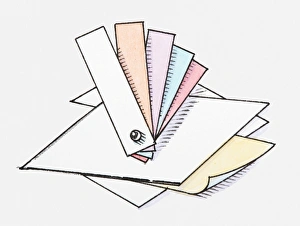 Illustration of paper samples of varius colour and size Illustration of paper samples of varius colour and size
