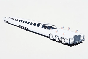 Illustration of record breaking stretch limousine Illustration of record breaking stretch limousine