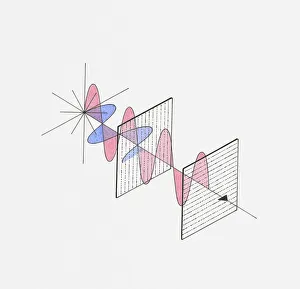 Illustration showing polarizing filters and polarized light Illustration showing polarizing filters and polarized light