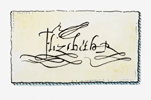 Illustration of the signature of Elizabeth I Illustration of the signature of Elizabeth I