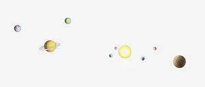 Images Dated 18th May 2011: Illustration of the solar system including the first eight planets in their relative orbits around