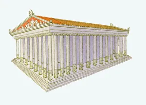Illustration of Temple of Artemis in ancient Greek city of Ephesus Illustration of Temple of Artemis in ancient Greek city of Ephesus