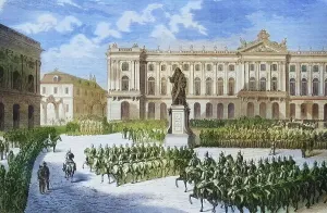 Arrival of Prussian Troops at Stanislaus Square Print, 1870-1871