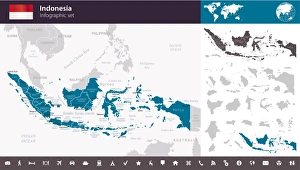 Indonesia - Infographic map - illustration Indonesia - Infographic map - illustration