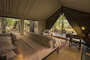 Inside view of luxury tent, Machaba Camp, Okavango Delta, BBotswana Inside view of luxury tent, Machaba Camp, Okavango Delta, BBotswana