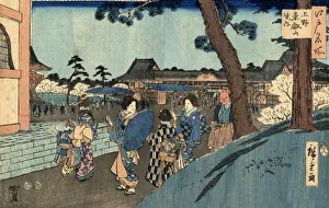Japanese Woodblock Street Scene Print by Hiroshige Japanese Woodblock Street Scene Print by Hiroshige