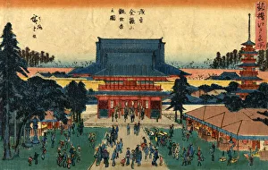 Japanese Woodblock Townscape Print by Hiroshige Japanese Woodblock Townscape Print by Hiroshige