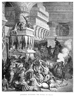 Jonathan destroying the Temple of Dagon Jonathan destroying the Temple of Dagon