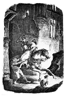 <b class=qtipBold><figcaption>Knight of Notre Dame engraving 1888</figcaption></b><br>The Hunchback of Notre Dame<br><em>© Roberto A Sanchez</em> Knight of Notre Dame engraving 1888
