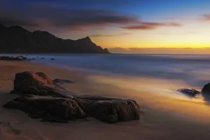 Kogel Bay or Cool Bay Landscape Photo in the Kogelberg Biosphere Reserve at Twilight, Western Cape Province Kogel Bay or Cool Bay Landscape Photo in the Kogelberg Biosphere Reserve at Twilight, Western Cape Province