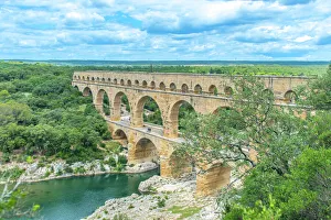 Landscape with Pont du Gard, Provence, France Landscape with Pont du Gard, Provence, France