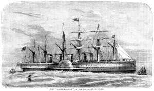 Isambard Kingdom Brunel Designs Prints: The Great Eastern steamship laying the Atlantic Cable