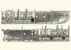 Longitudinal Cross Section of SS Great Eastern Print