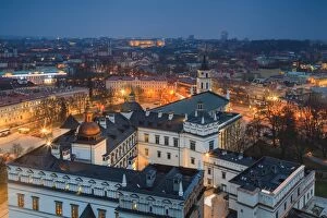 Lithuania Collection: Lithuania, Vilnius, historical center at night