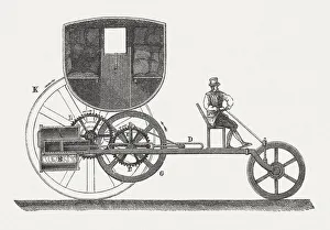London Steam Carriage, 1801, by Richard Trevithic, published in 1877 London Steam Carriage, 1801, by Richard Trevithic, published in 1877