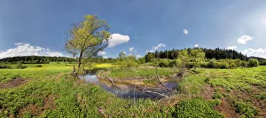 Loop of the Morsbach stream, untouched nature, Ritter- und Romerweg, trail of the Knights and the Romans near Emsing Loop of the Morsbach stream, untouched nature, Ritter- und Romerweg, trail of the Knights and the Romans near Emsing