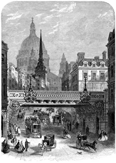 Ludgate Hill railway bridge, St Paul's Cathedral, Illustrated London News Ludgate Hill railway bridge, St Paul's Cathedral, Illustrated London News