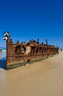 Maheno II ship wreck, 75 Mile Beach, Fraser Island, Queensland, Australia Maheno II ship wreck, 75 Mile Beach, Fraser Island, Queensland, Australia