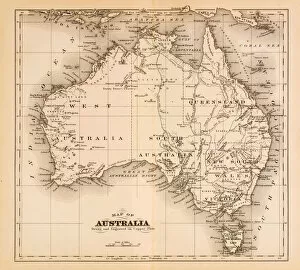 Images Dated 23rd June 2015: Map of Australia 1874