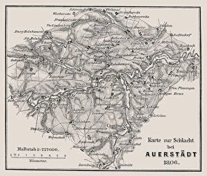 Images Dated 16th September 2018: Map of the Battle of Jena and Auerstedt (AuerstAÔé¼dt) 1806