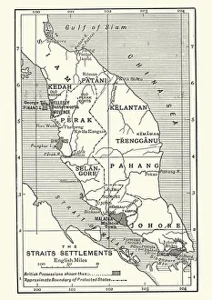 Map of British Malaya and Singapore, 1890s Map of British Malaya and Singapore, 1890s