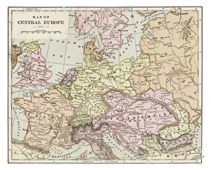 Map of central Europe 1889