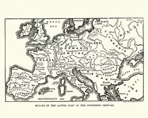 Images Dated 2nd November 2017: Map of Europe in late 15th Century