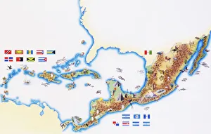 Map of Mexico, Central America and Caribbean Map of Mexico, Central America and Caribbean