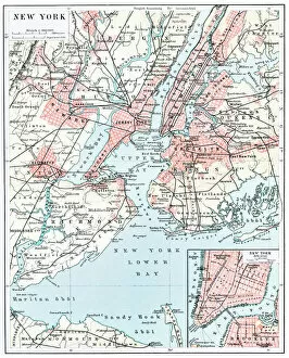 Images Dated 22nd March 2017: Map of New York city 1896