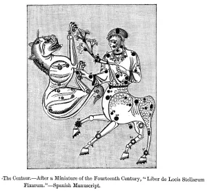 Vintage 14th Century Centaur Constellation Print
