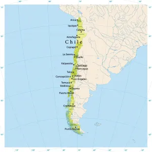 Chile Vector Map Print: Elongated Geography