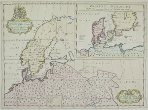 Vintage European Maps Prints: Map of Denmark